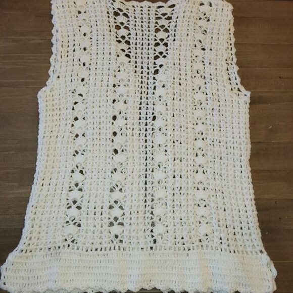 Vintage Handmade Knitted/Crochet Cardigan/Vest  - Picture 12 of 13